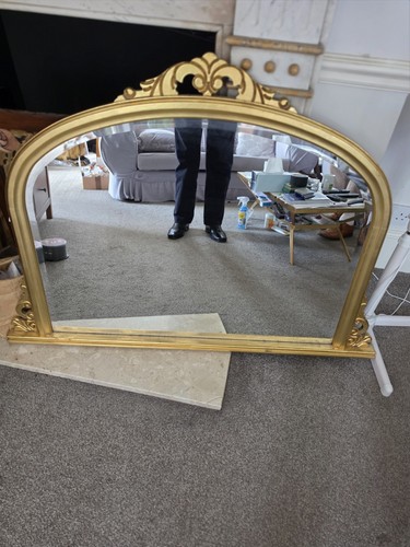 Large gold gilt overmantle - gold,