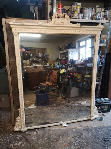 Large overmantle mirror - overmantle,