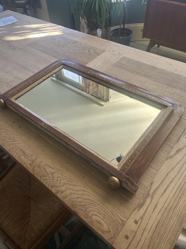 Antique marquetry overmantle - antique,