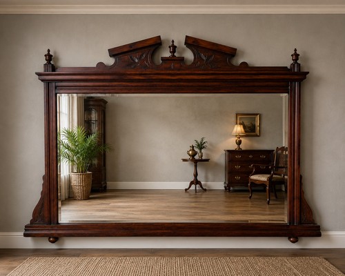 Monumental antique overmantle - antique,