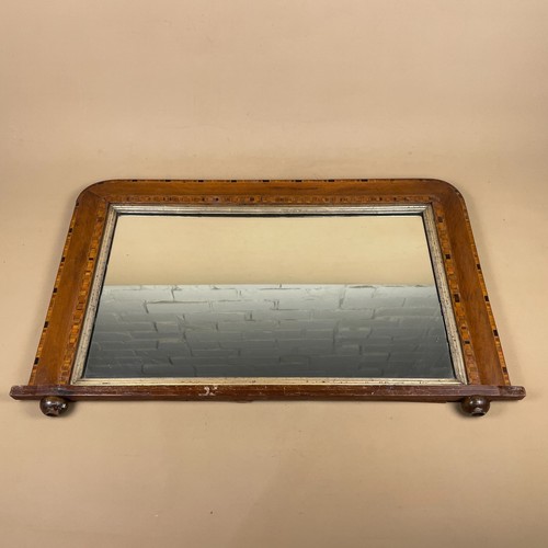 Antique marquetry overmantle - antique,