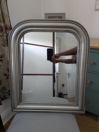 Overmantle silver framed - overmantle,