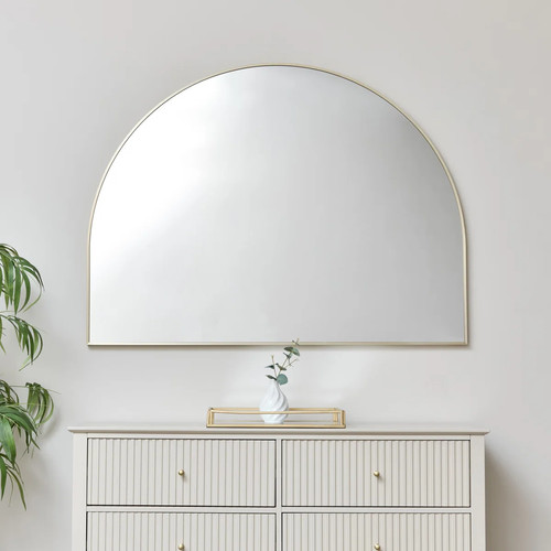 Large gold arched wall mirror - gold,