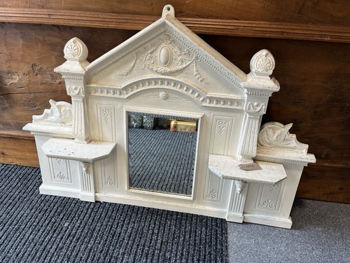 Victorian cast iron overmantle - victorian,