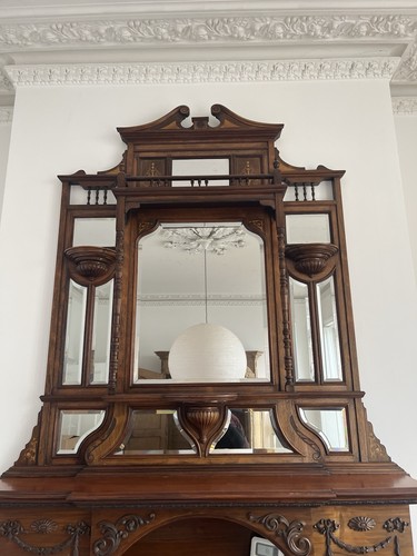 Antique over mantel mirror - over,