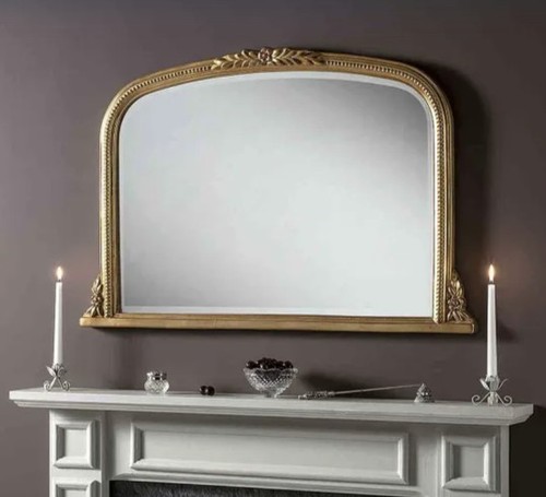 Overmantle mirror gold - overmantle,